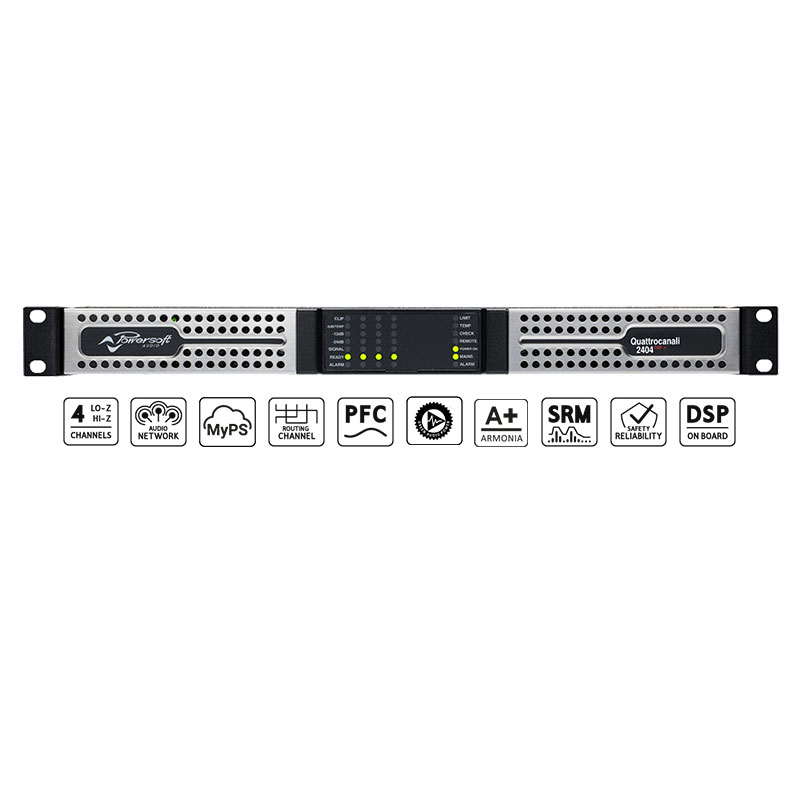 Cục Đẩy Công Suất  4 Kênh Powersoft Quattrocanali 2404 DSP+