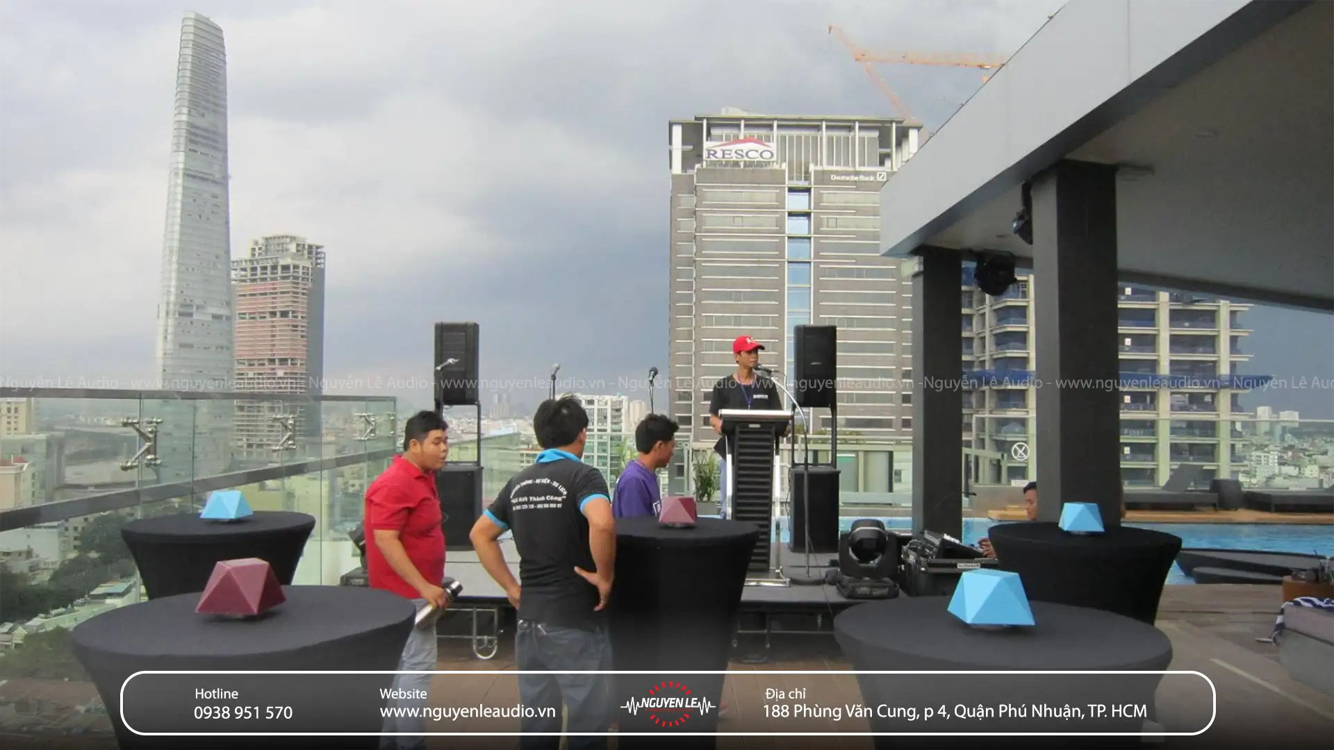 Lắp đặt hệ thống âm thanh di dộng Bose F1 812 tại Rooftop Liberty Central SaiGon